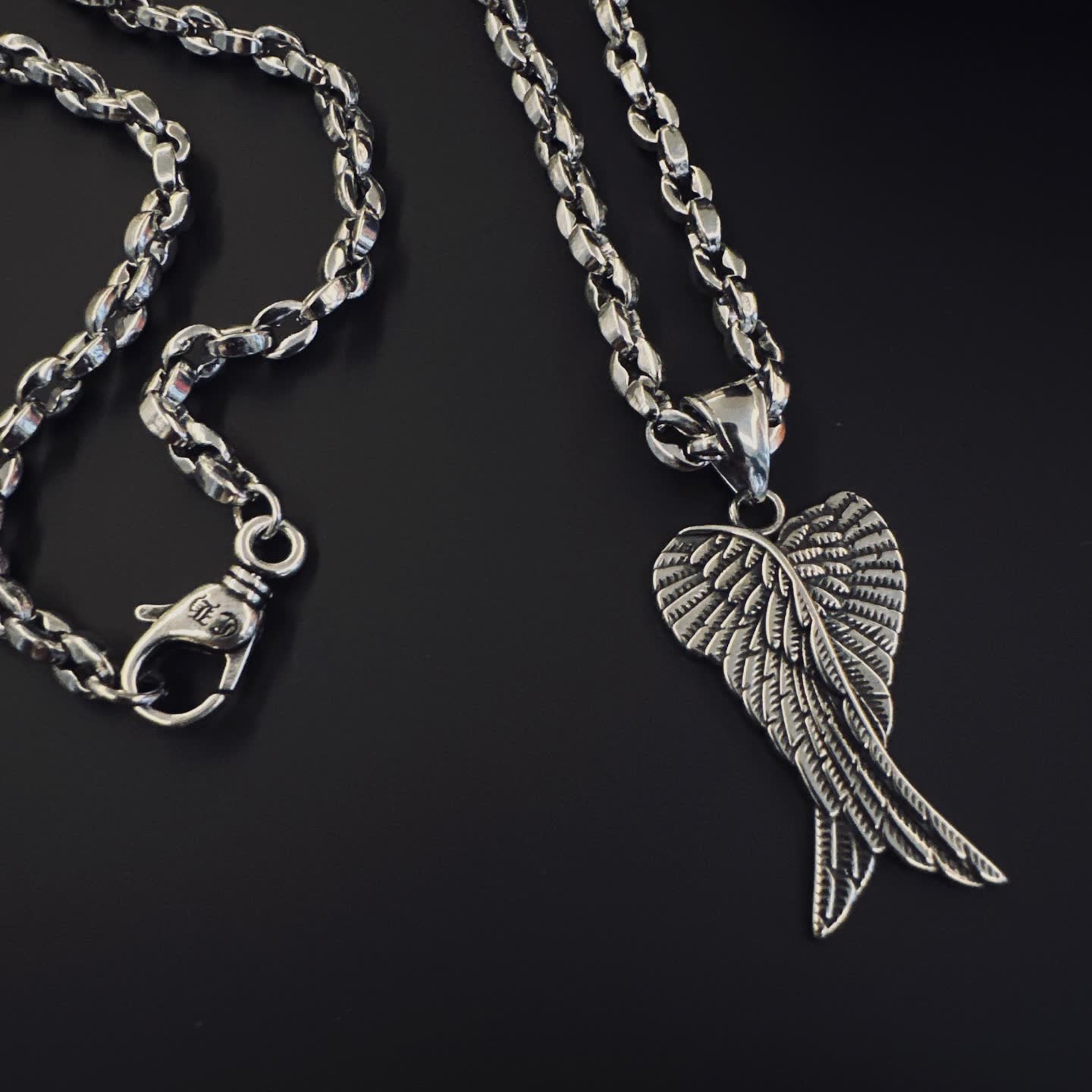 Chrome Hearts Chromethearts Winged Heart Pendant Necklace